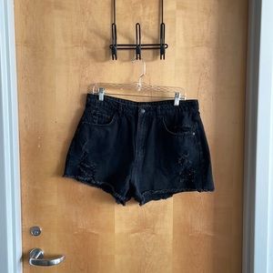 Wild Fable Black High Rise Ripped Jean Shorts Size 14